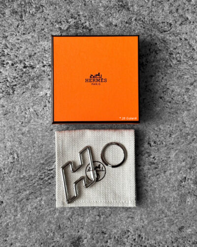 Hermes H Too Speed Key Ring Silver Metal