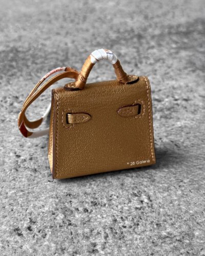 Hermes Mini kelly Twilly Bag Charm Dore Chevre Permabrass Hardware