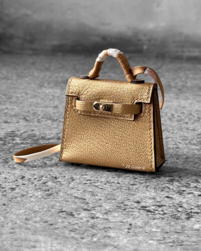 Hermes Mini kelly Twilly Bag Charm Dore Chevre Permabrass Hardware