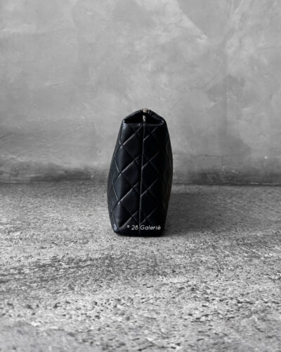 Chanel Black Vanity Case Pouch Lambskin and Silver Hardware