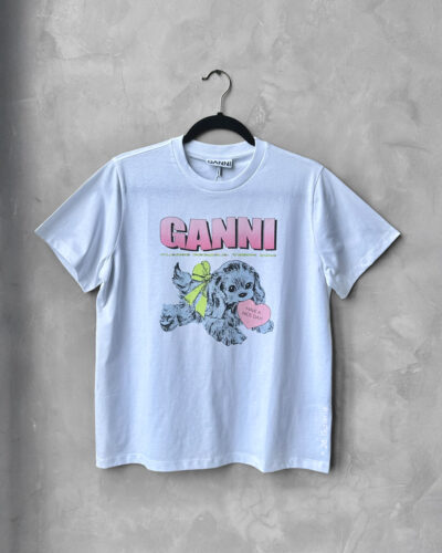 Ganni White Puppy Tshirt