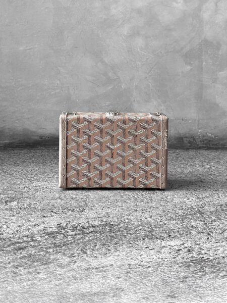 Goyard Khaki Minaudiere Trunk Bag in Silver Hardware