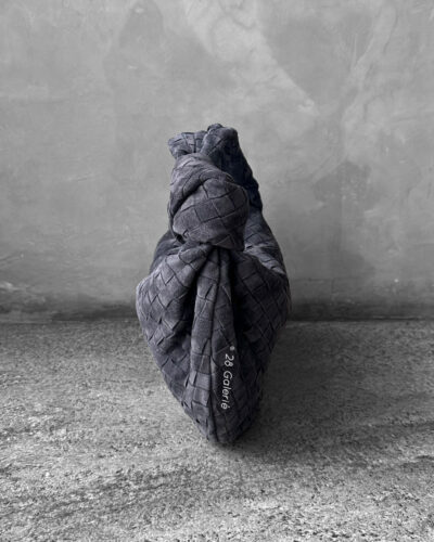 Bottega Veneta Suede Graphite Grey Small Jodie Top Handle Bag