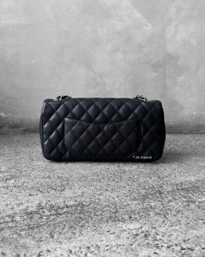 Chanel Black East West Flap in Caviar leather and Silver Hardware