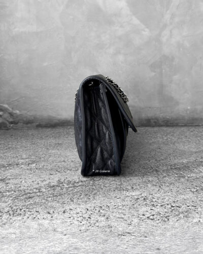 Chanel Black French Riviera Flap in Caviar Leather and Silver Hardware