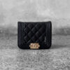 Chanel Black Micro Le Boy Belt Bag in Caviar Leather and Silver Hardware