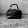 Chanel Black Trendy Bowling Bag in Lambskin Leather and Gold Hardware