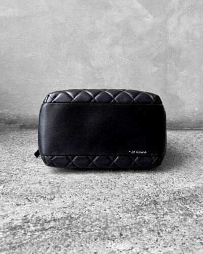 Chanel Black Trendy Bowling Bag in Lambskin Leather and Gold Hardware