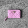 Chanel C23 Pink Zippy Card Wallet Quilted Caviar and Light Gold Hardware