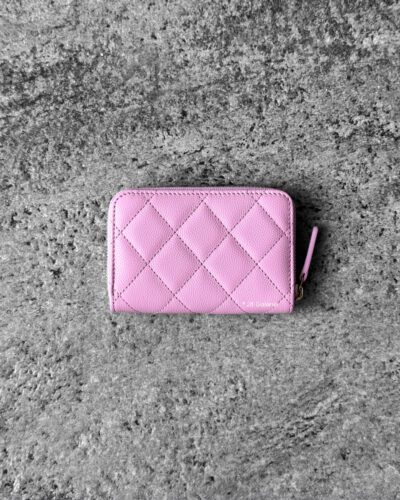 Chanel C23 Pink Zippy Card Wallet Quilted Caviar and Light Gold Hardware