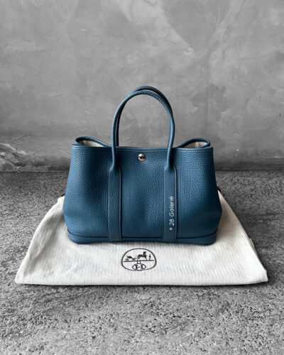 Hermes Deep Ocean Garden Party Negonda Leather and Palladium Hardware