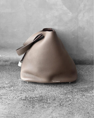 Hermes Etoupe Picotin Clemence Leather and Silver Hardware