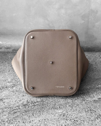 Hermes Etoupe Picotin Clemence Leather and Silver Hardware