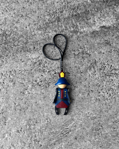 Hermes Navy Bordeaux Fireworks Maker charm Epsom Leather Chevre Wood