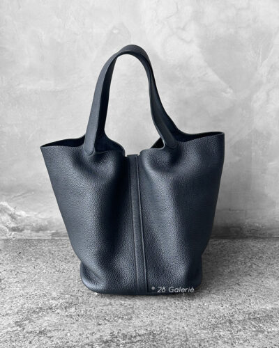 Hermes Noir Picotin Clemence Leather and Gold Hardware