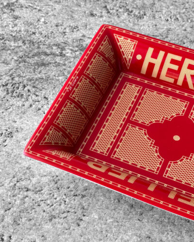Hermes Rouge Sellier Change Tray Porcelain