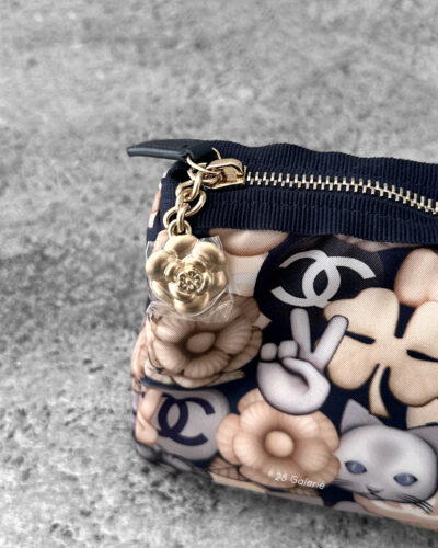 Chanel Blue 2016 Cat Emoticon Cosmetic Pouch