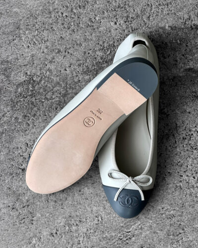 Chanel BlueGrey Ballet Flats in Cambon leather