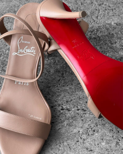 Christian Louboutin Beige Miss Z 80 Lamb Nappa Leather Sandals