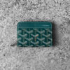 Goyard Green Matignon Mini wallet in Goyardine canvas and leather