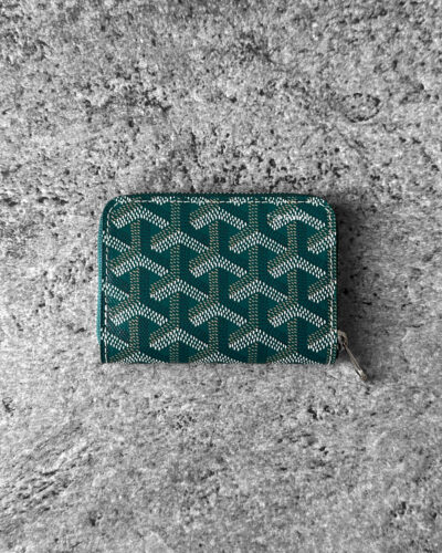 Goyard Green Matignon Mini wallet in Goyardine canvas and leather