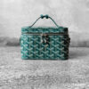 Goyard Green Muse Vanity Case and Silver Hardware