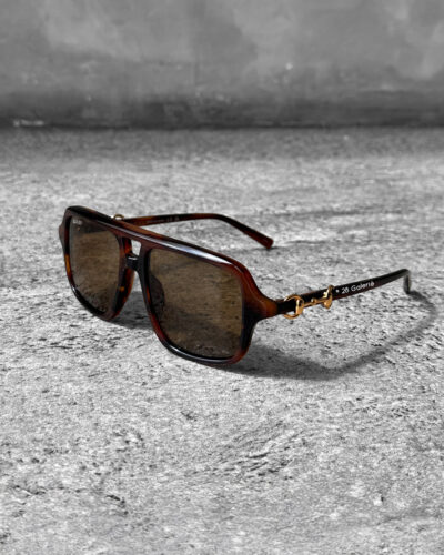 Gucci BrownHavana Navigator Frame Sunglasses