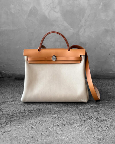 Hermes Herbag Zip 31 in Natural Vache Hunter Leather and Gold hardware