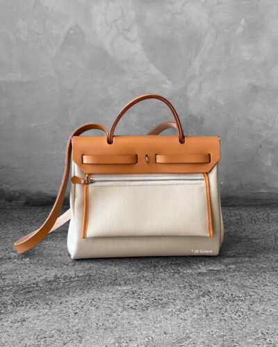 Hermes Herbag Zip 31 in Natural Vache Hunter Leather and Gold hardware