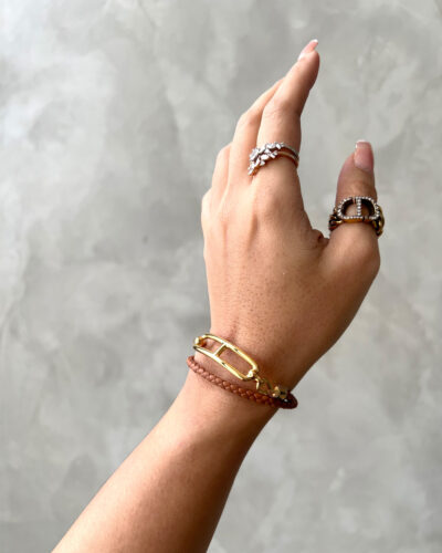 Hermes Roulis Gold Braided Double Tour Bracelet in Gold Hardware T1