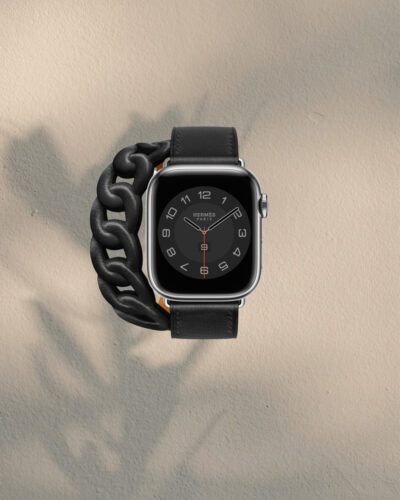 Hermes 41mm Stainless Steel Case Apple Watch with Hermes Double Tour Gourmette Band