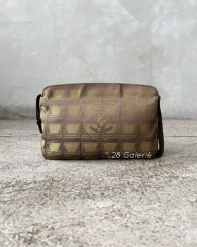 Chanel Travel Line Pouch Canvas in Canvas Fabric with Leather Trimming