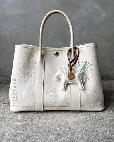 Hermes Craie Garden Party 30 in Epsom Leather & Palladium Hardware