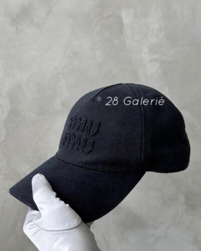 Miu Miu Logo Embroidered Denim Cap Size 58 Medium
