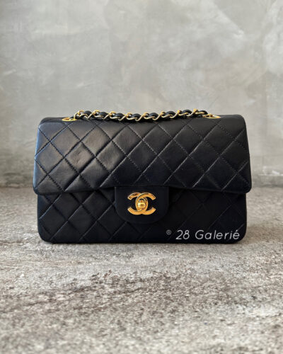 Chanel Black Small Classic Flap in Lambskin Leather and 24k Gold Hardware
