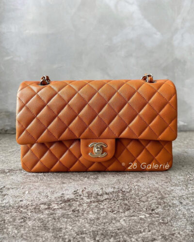 Chanel 21A Medium Pumpkin Caramel in Caviar Leather and Light Gold Hardware