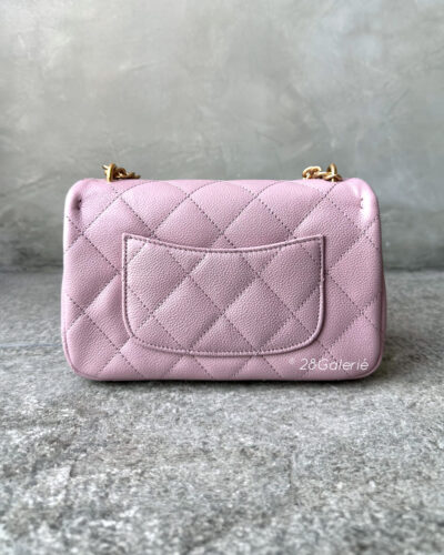 Chanel 24P Pink Mini Sweetheart Caviar Flap in Caviar Leather and Aged Gold Hardware