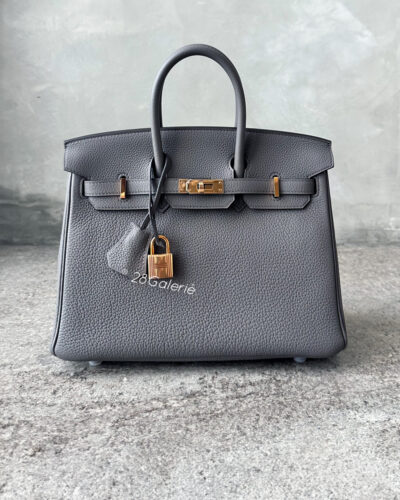 Hermes Etaine Birkin 25 in Togo Leather and Rose Gold Hardware