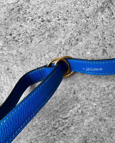 Hermes Blue Pochette Mini Belt Bag in Gold Hardware