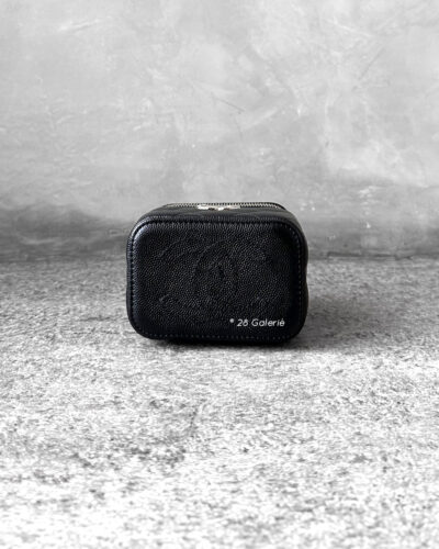 Chanel Micro Black Vanity Square in Caviar Leather and Silver Hardware