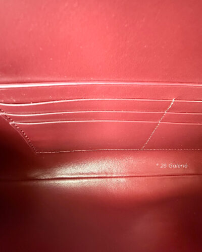 Bottega Veneta Burgundy Andiamo Clutch in Intrecciato Calfskin and Gold Hardware