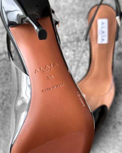 Alaïa Black Le Cœur Slingback Pumps