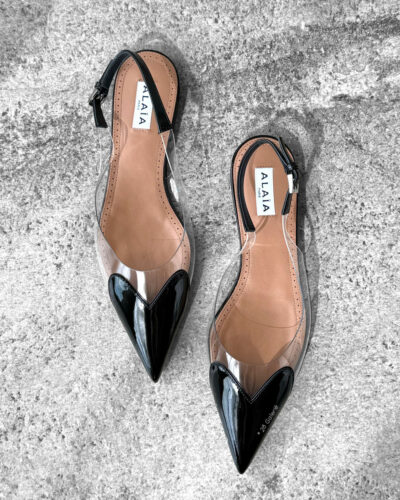 Alaïa Black Le Cœur Slingbak Flats