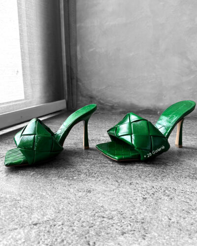 Bottega Veneta Candy Green Intrecciato Pumps