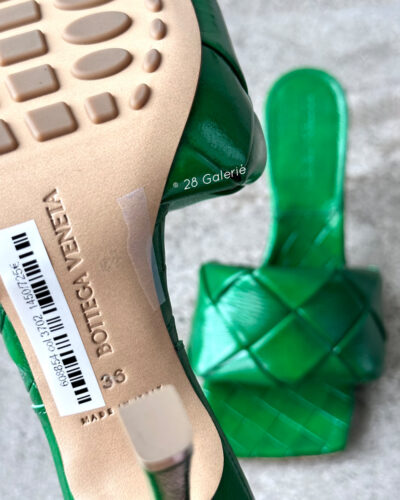 Bottega Veneta Candy Green Intrecciato Pumps