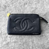 Chanel Black Mini Cosmetic Pouch in Caviar Leather and Gold Hardware