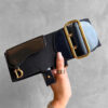 Dior Black 80MM Saddle Belt in Smooth Calfskin and Technical Fabric