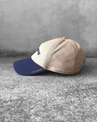 Authentic Miu Miu Brown/Blue Logo Corduroy Baseball Cap