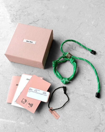 Miu Miu Green Forest Cord and Nylon Bracelet