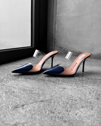 Alaïa Navy Blue Le Cœur Mules